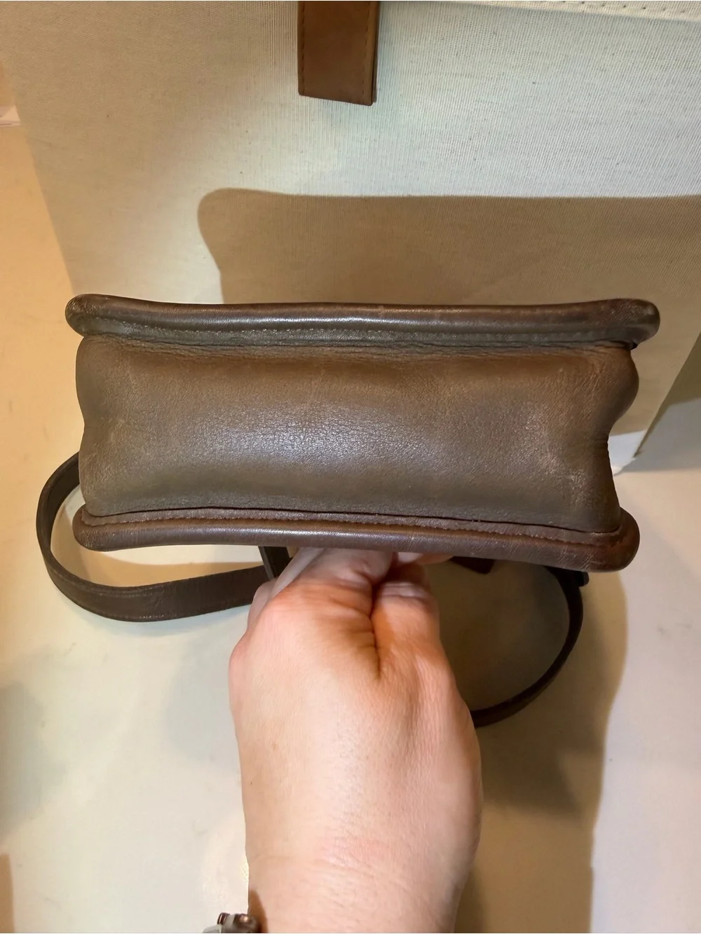 Coach Brown Leather Crossbody Bag - Turnlock Closure